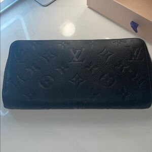 💯% Authentic Louis Vuitton Black Empreinte LEATHER Monogram Wallet